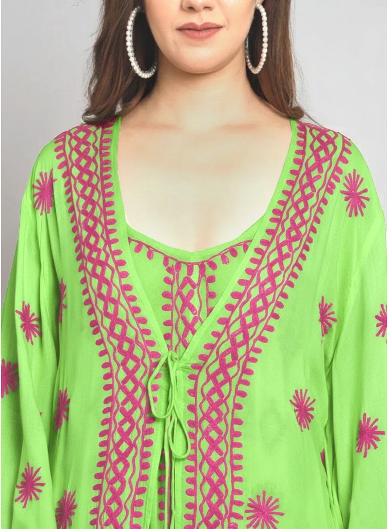 الايا كفتان مودال مطرز يدويًا بشيكانكاري - Image 5